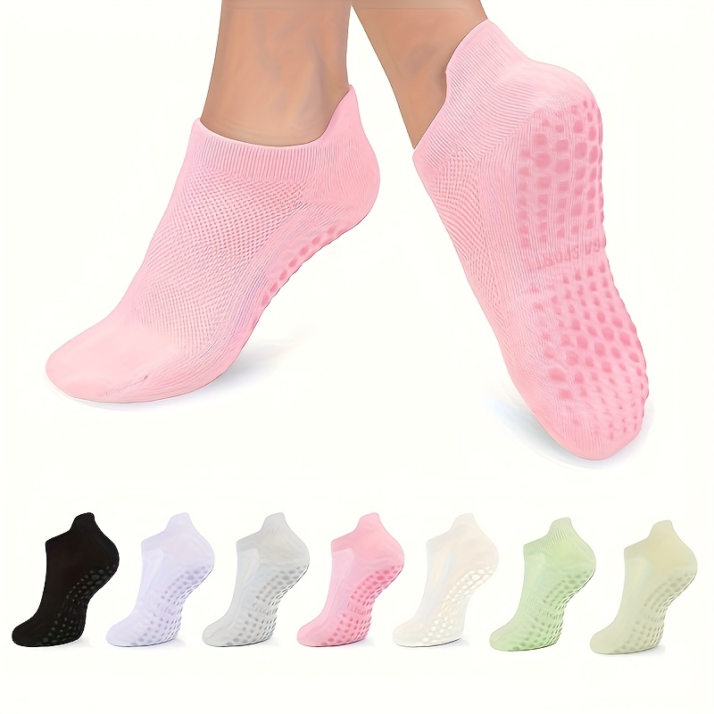 Medias Para Pilates Y Yoga - 女性用グリップ付きピラティスソックス1組、ヨガ、バレエ、ベアフットワークアウト用アスレチックソックス