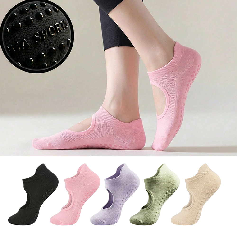 Medias Para Pilates Y Yoga - 2/12PC バックレスノンスリップフィットネスピラティスソックス綿女性スポーツヨガソックスバレエダンススリッパ裸足靴下ワークアウトジム用