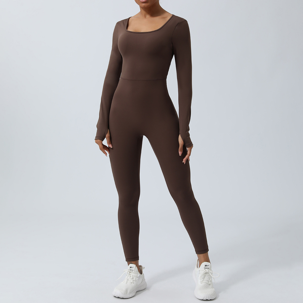 女性用、長袖、ヨガ用ジャンプスーツ、スクエアネック、ツイスト - Pilates Yoga One のレビューと価格